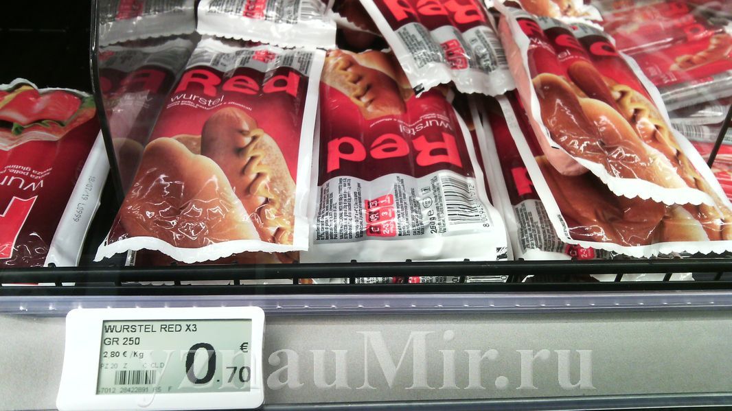 Цены в Италии на сосиски
