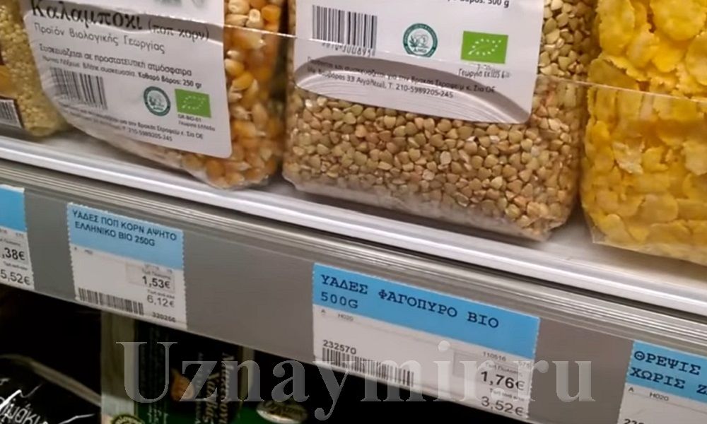 Цкны на продукты в Греции