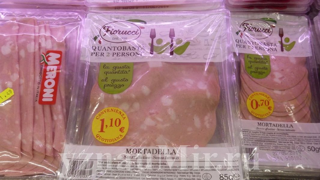 Цены в Италии на колбасу