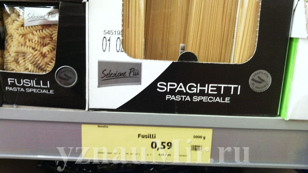 Цены в Италии на макароны