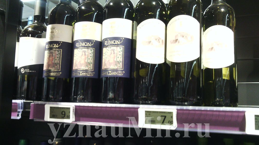 Цены в Италии на вино