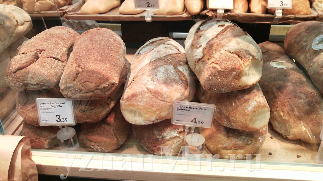 Цены в Италии на хлеб