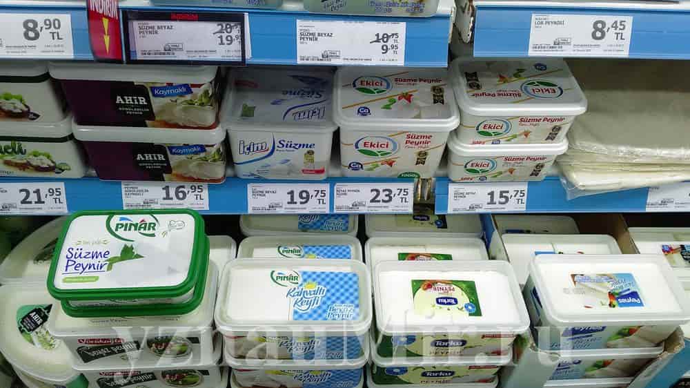 Цены в Турции на сыр